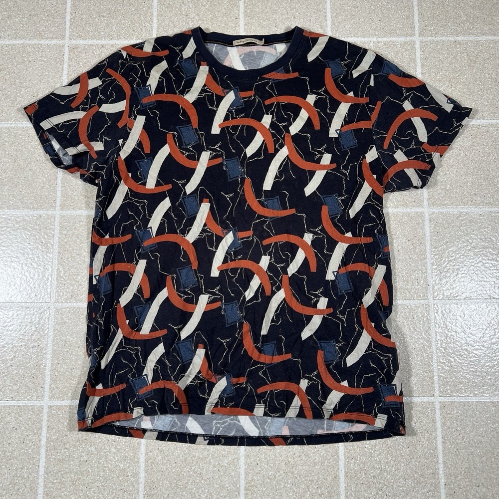 Nudie Jeans Co Aop Print Tee 100% Cotton T-Shirt Mens Large  Short Sleeve